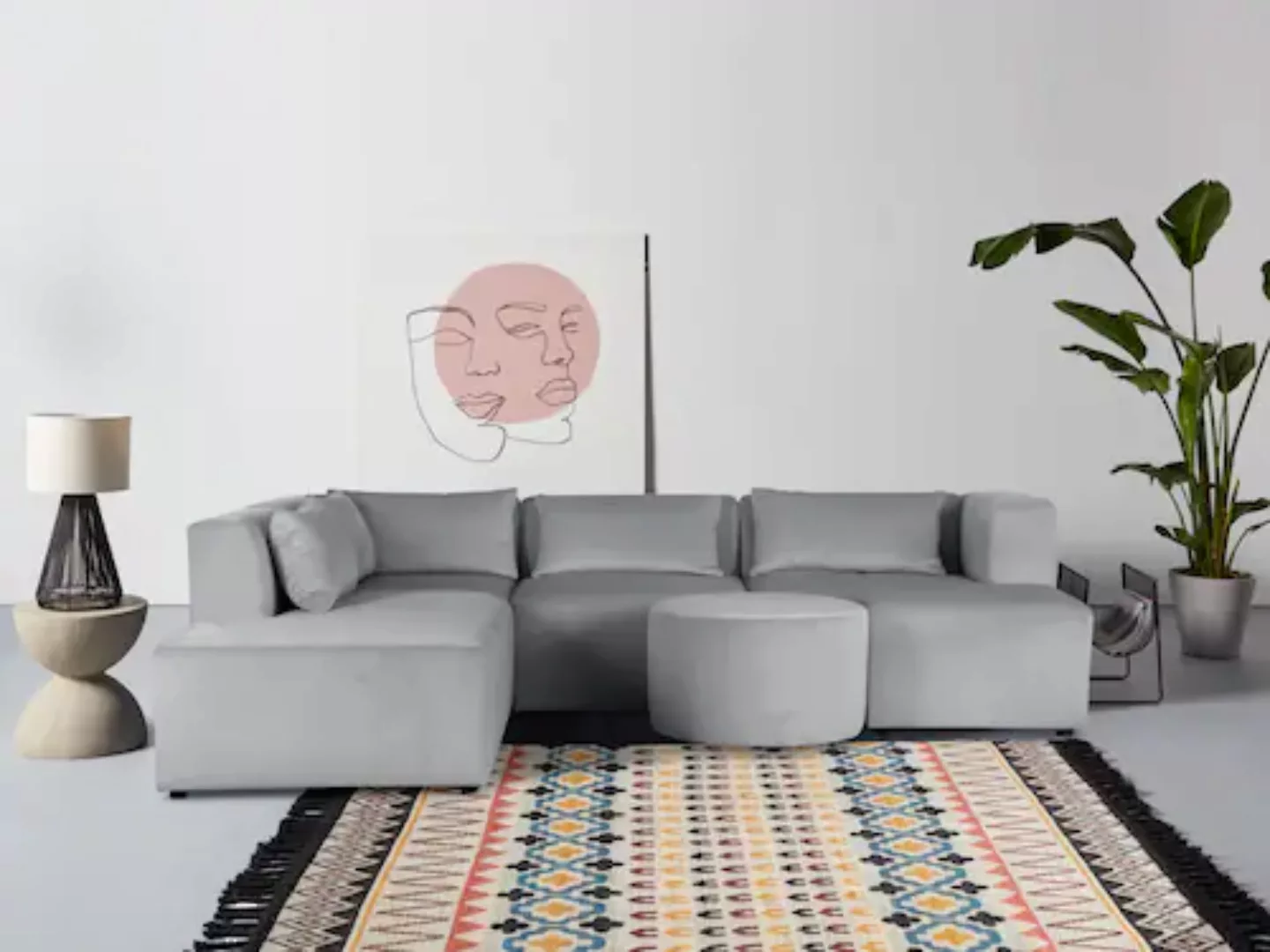 Leonique Ecksofa »Alexane L-Form«, zusammengesetzt aus Modulen, in vielen B günstig online kaufen
