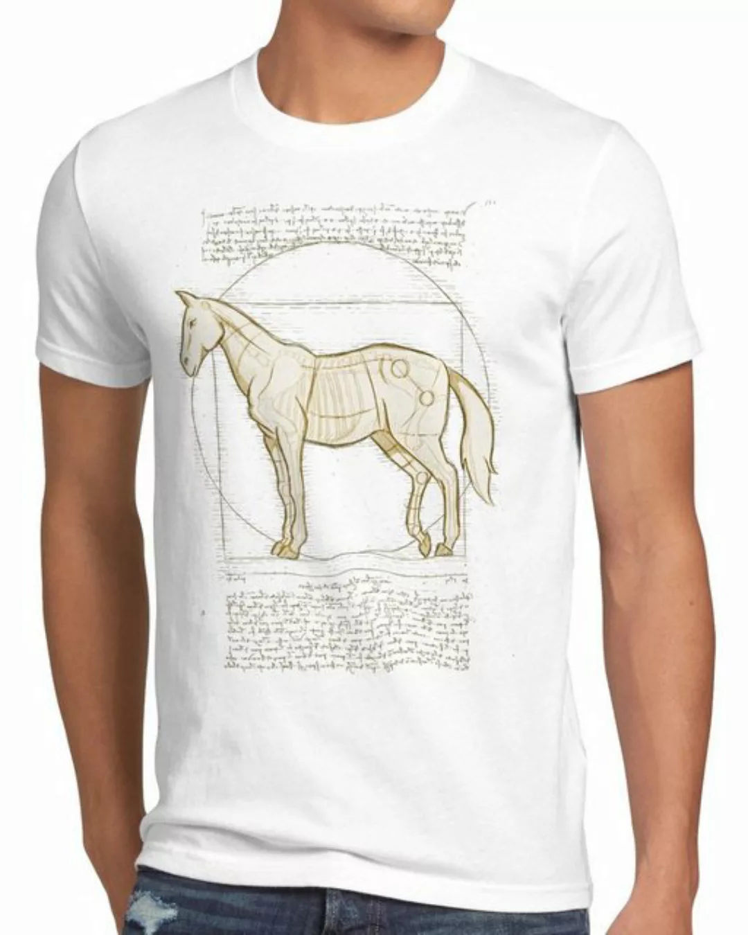 style3 Print-Shirt Herren T-Shirt Vitruvianisches Pferd stute hengst pony r günstig online kaufen