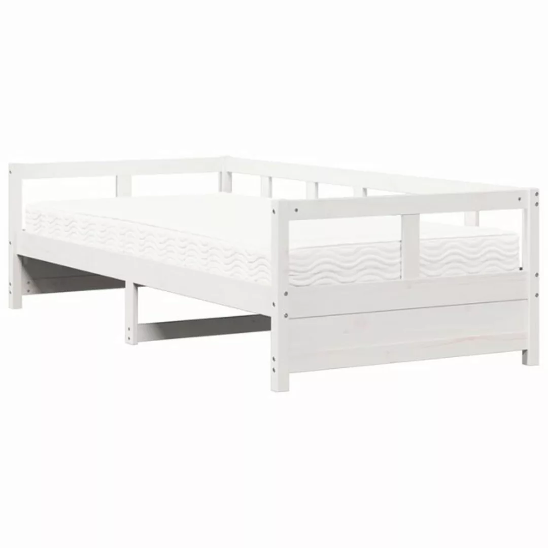 vidaXL Bett Tagesbett mit Matratze Weiß 90x190 cm Massivholz Kiefer günstig online kaufen