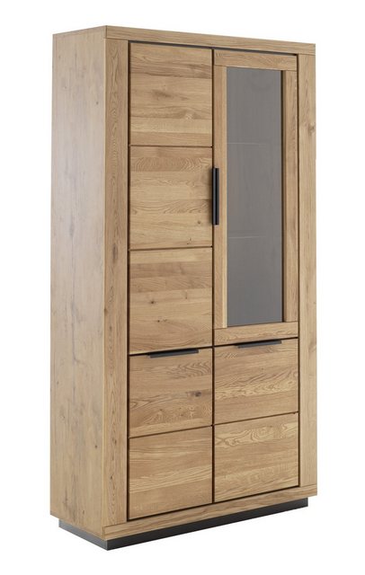 freiraum Vitrine GRENO in natur geölt, Wildeiche teilmassiv - 107x200x40cm günstig online kaufen