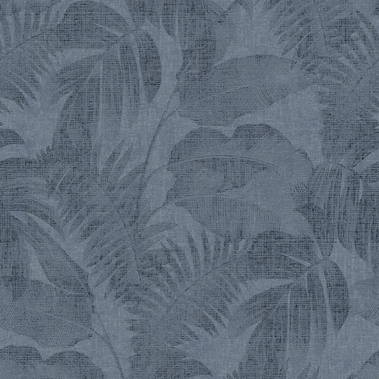Bricoflor Leinen Tapete in Dunkelblau Palmen Vliestapete Blau in Leinenopti günstig online kaufen