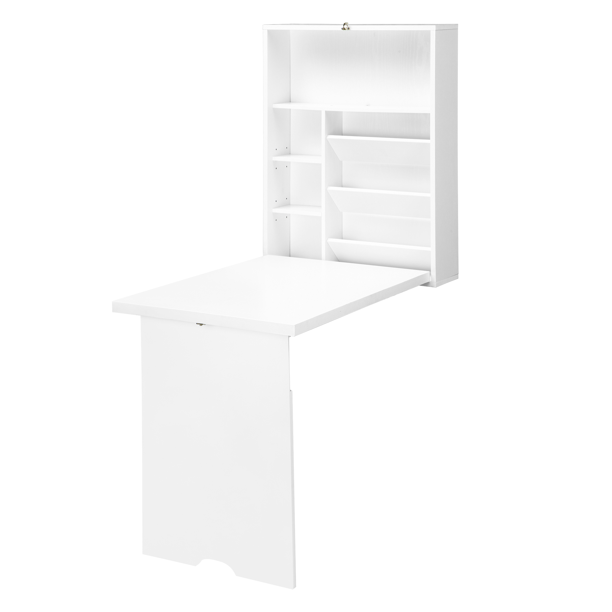HOMCOM Wandklapptisch mit Regalen, klappbarer Wandtisch, platzsparende Tisc günstig online kaufen