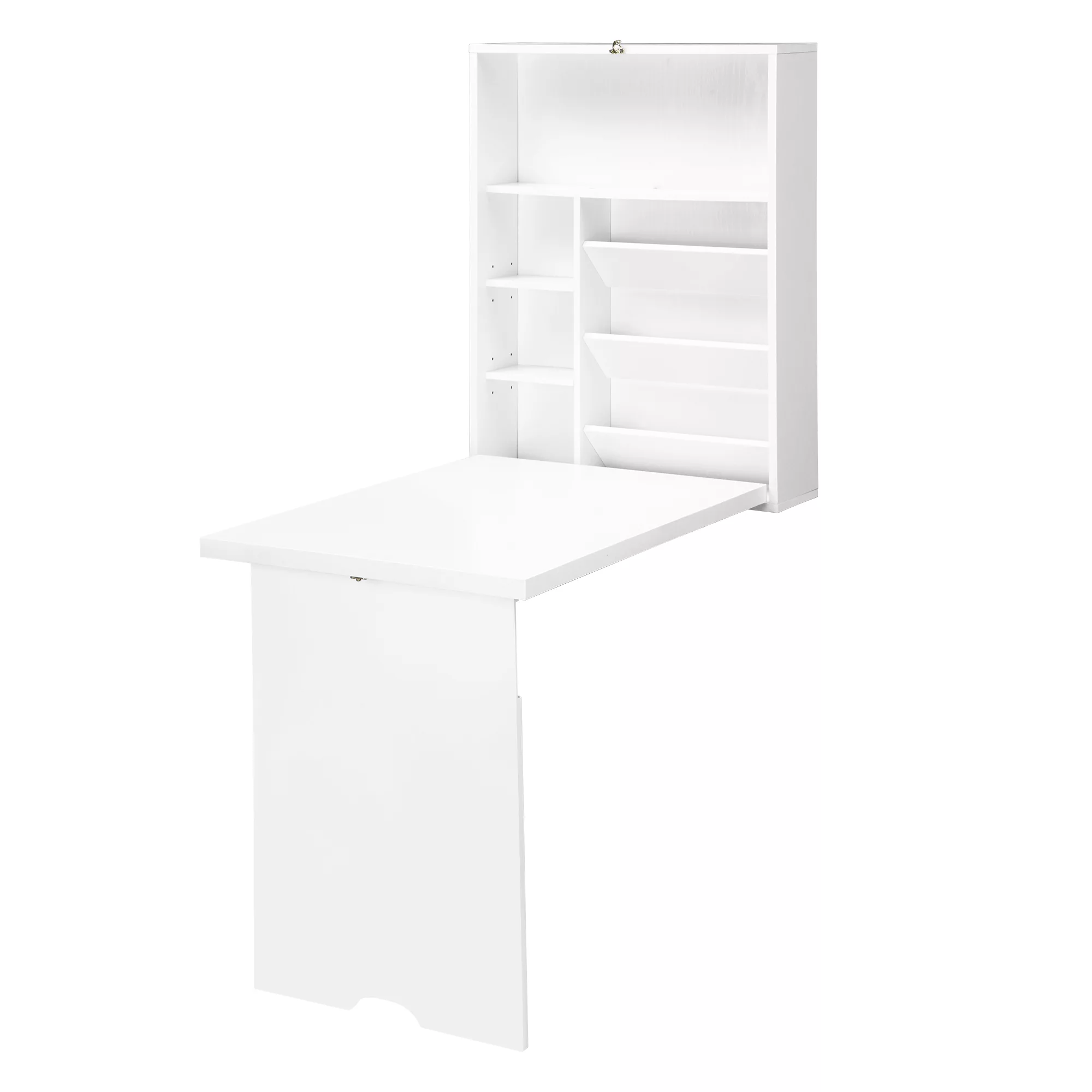 HOMCOM Wandklapptisch mit Regalen, klappbarer Wandtisch, platzsparende Tisc günstig online kaufen