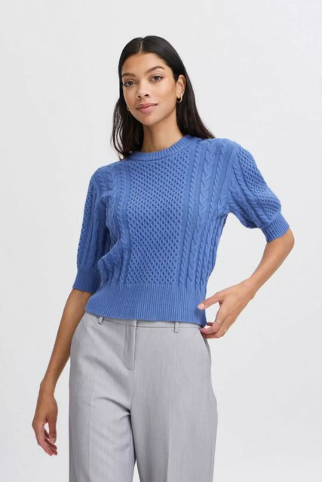 b.young Strickpullover BYNIBE SS JUMPER - modisches Strickoberteil mit Zopf günstig online kaufen