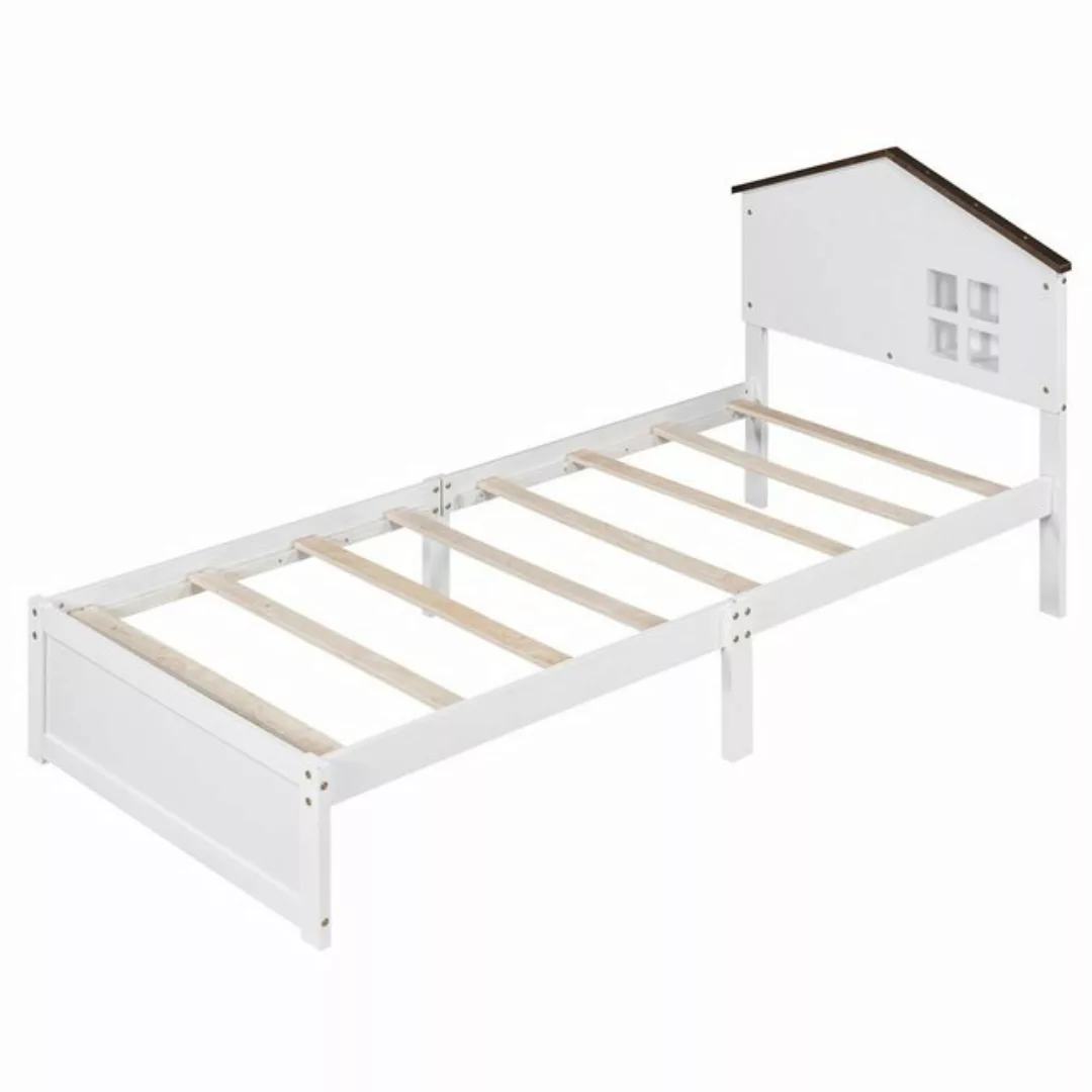 DOPWii Jugendbett 90*200 cm Hausförmiges Kinderbett,Flaches Bett,Massivholz günstig online kaufen