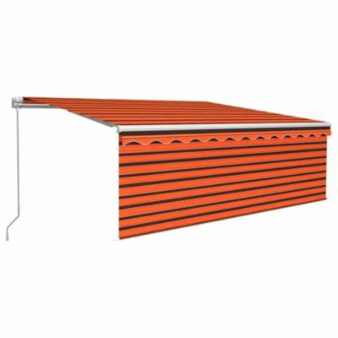 vidaXL Gelenkarmmarkise Einziehbar mit Jalousie LED 4x3 m Orange Braun Mark günstig online kaufen