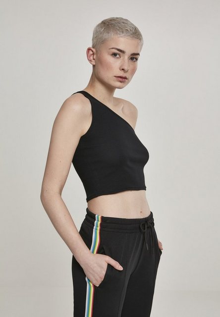 URBAN CLASSICS Muskelshirt "Urban Classics Damen Ladies Cropped Asymmetric günstig online kaufen