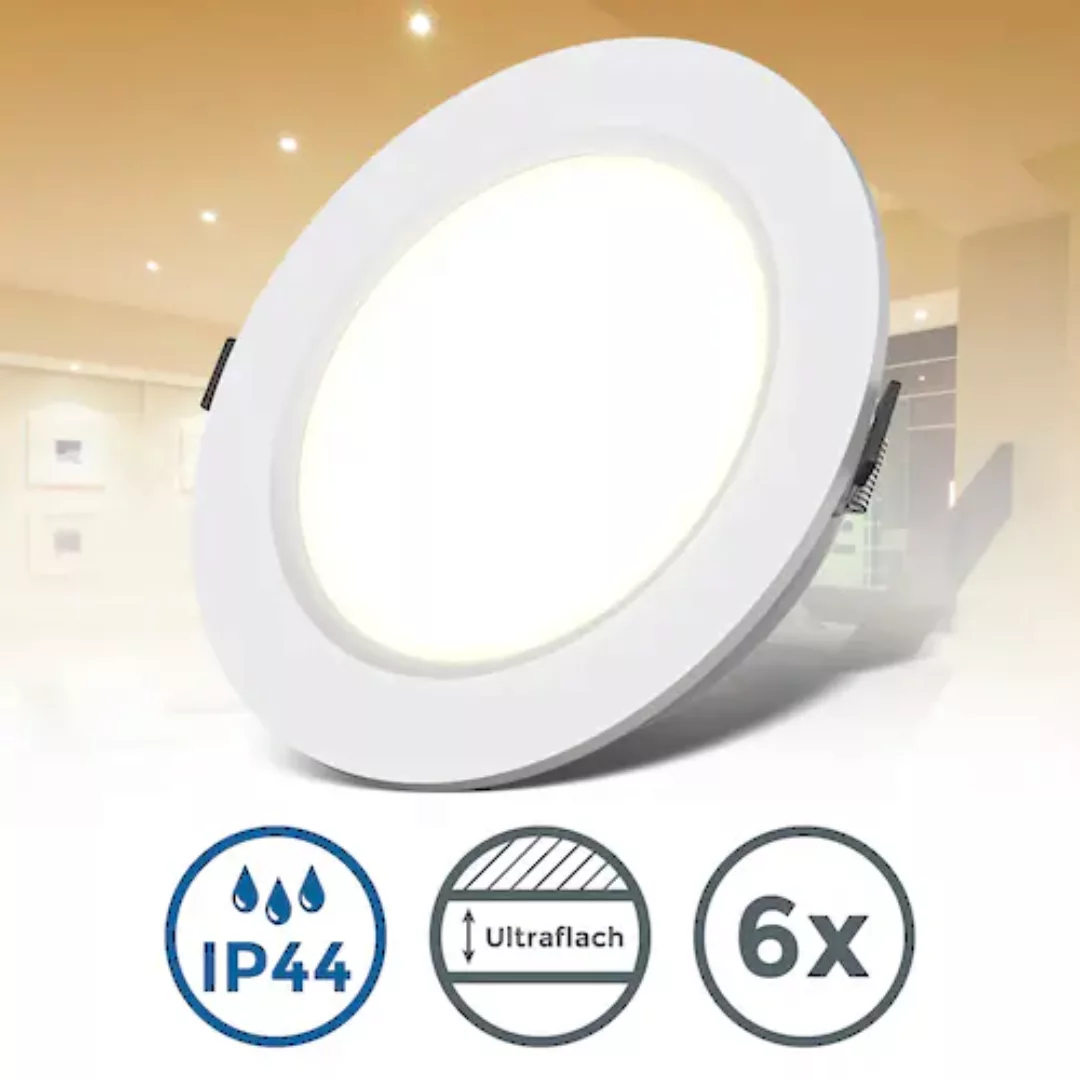 B.K.Licht LED Bad-Einbauleuchte, 6er-Set, Schutzart IP44, Ø 11,7 cm, inkl. günstig online kaufen