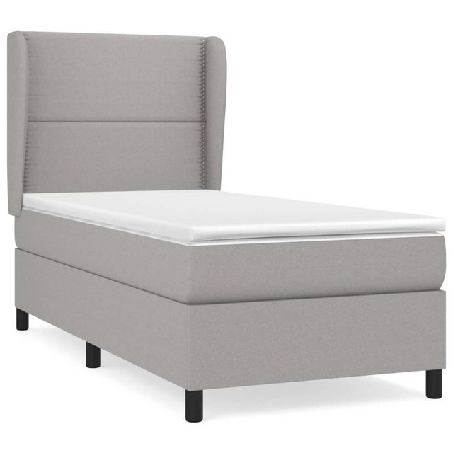 vidaXL Boxspringbett Boxspringbett mit Matratze Hellgrau 90x190 cm Stoff Be günstig online kaufen