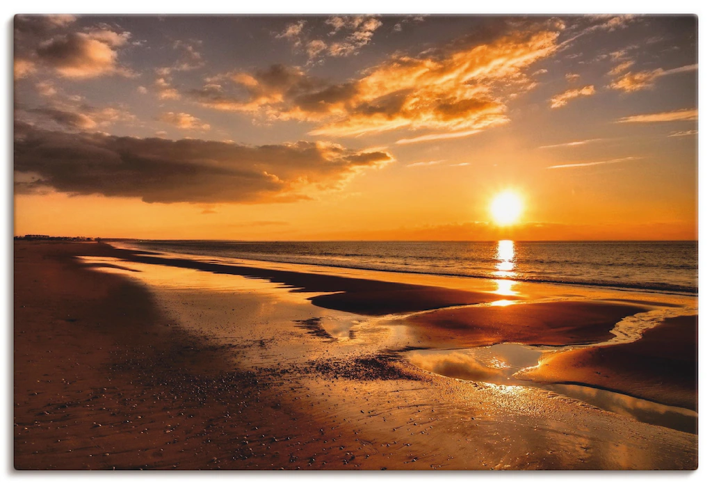 Artland Wandbild »Sonnenuntergang am Mittelmeer«, Strand, (1 St.), als Lein günstig online kaufen