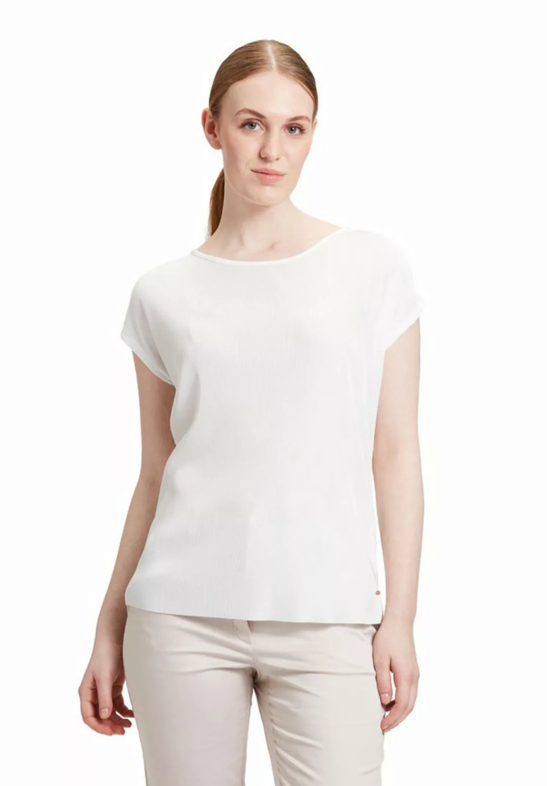 Betty&Co Kurzarmshirt Betty & Co Blusenshirt mit Plissee (1-tlg) Plissee günstig online kaufen