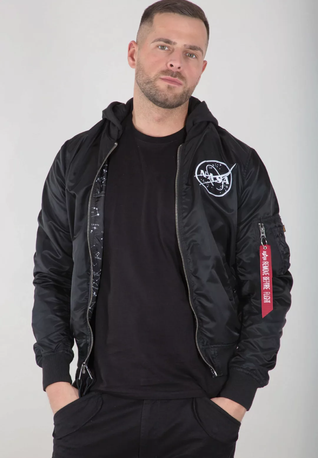 Alpha Industries Ma-1 Lw Hd Nasa Glow Reversible Jacke M Black günstig online kaufen