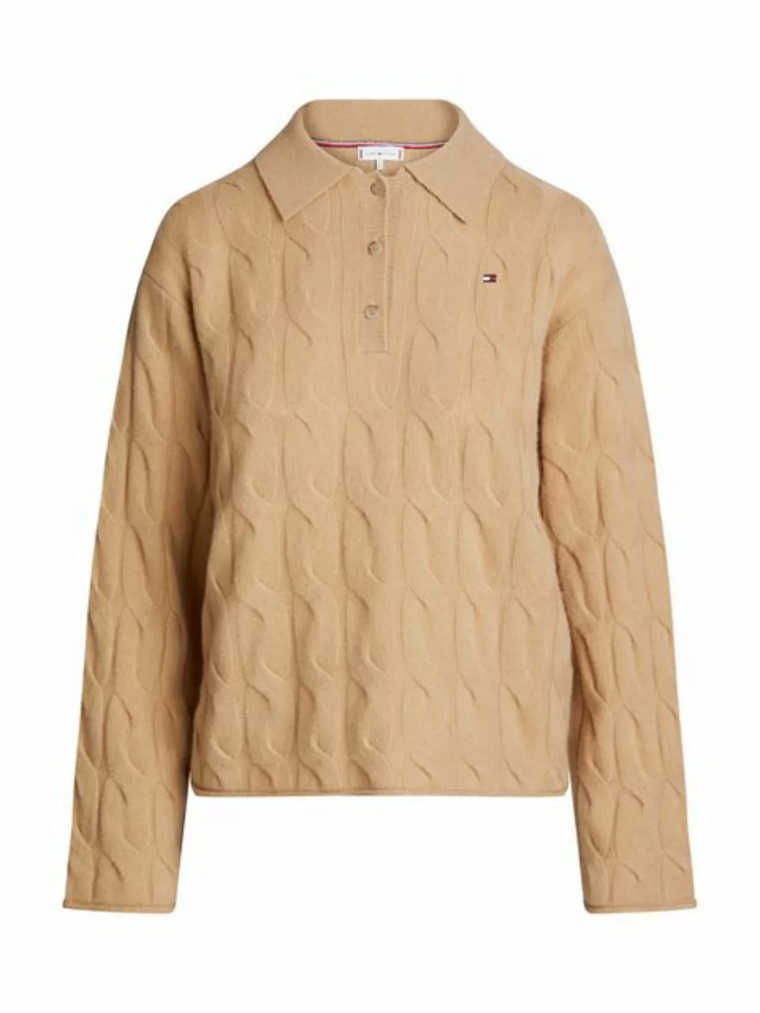 Tommy Hilfiger Polokragenpullover SOFT WOOL CABLE POLO SWEATER mit Kragen & günstig online kaufen