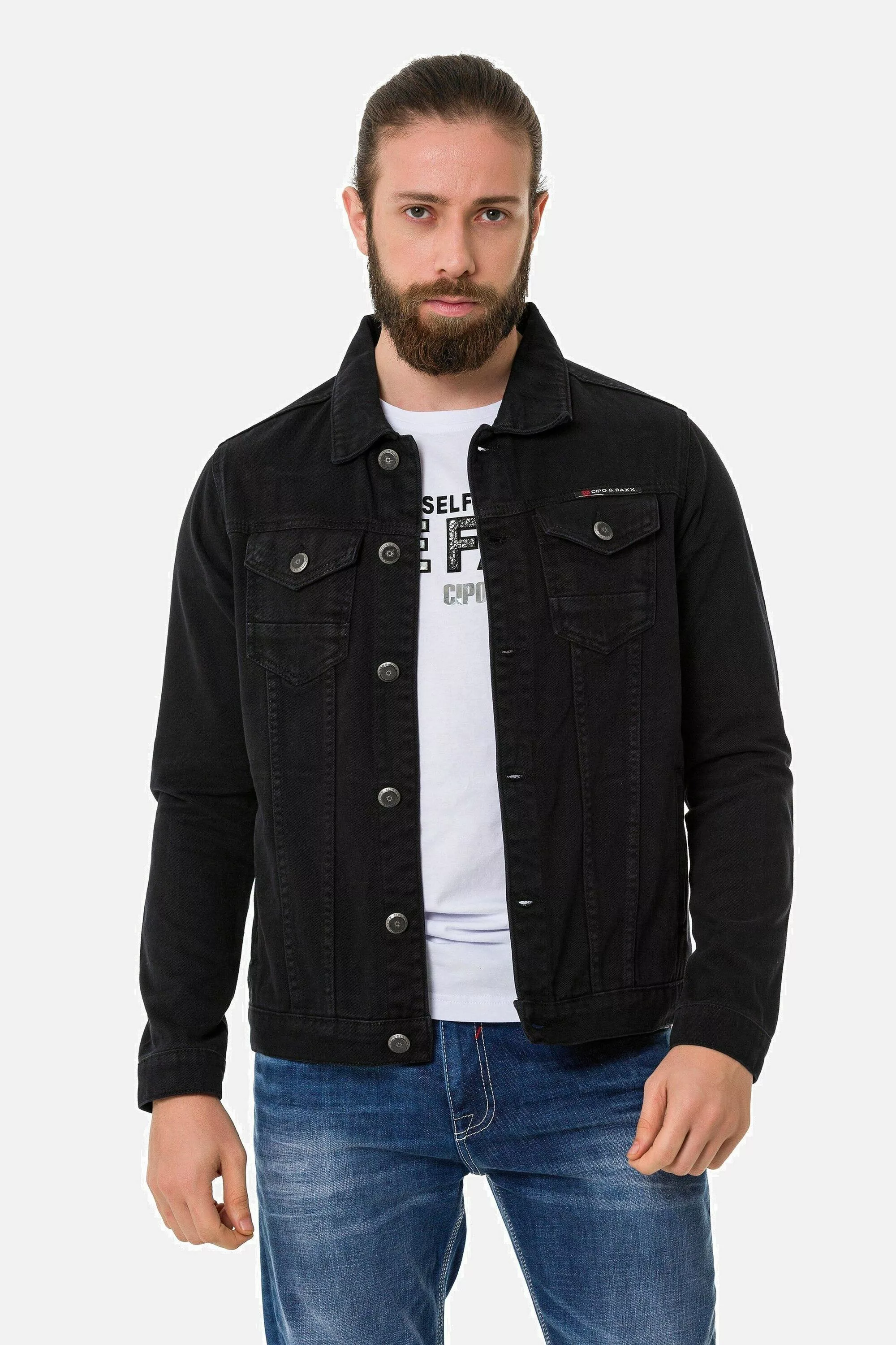 Cipo & Baxx Jeansjacke "Jacke", ohne Kapuze, mit Knopfleiste, CJ289 günstig online kaufen