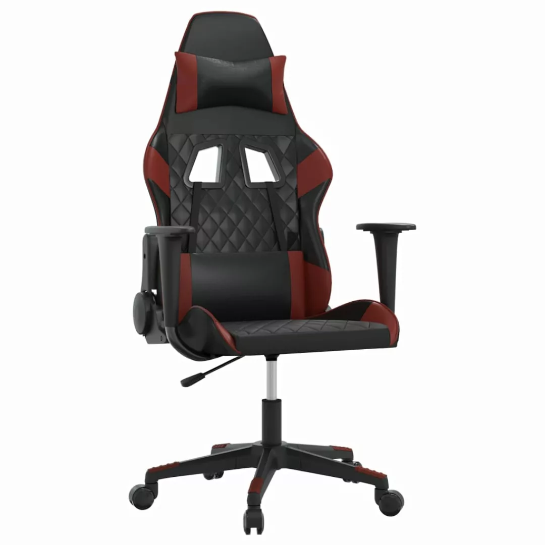 Vidaxl Gaming-stuhl Mit Massagefunktion Schwarz Und Weinrot Kunstleder günstig online kaufen