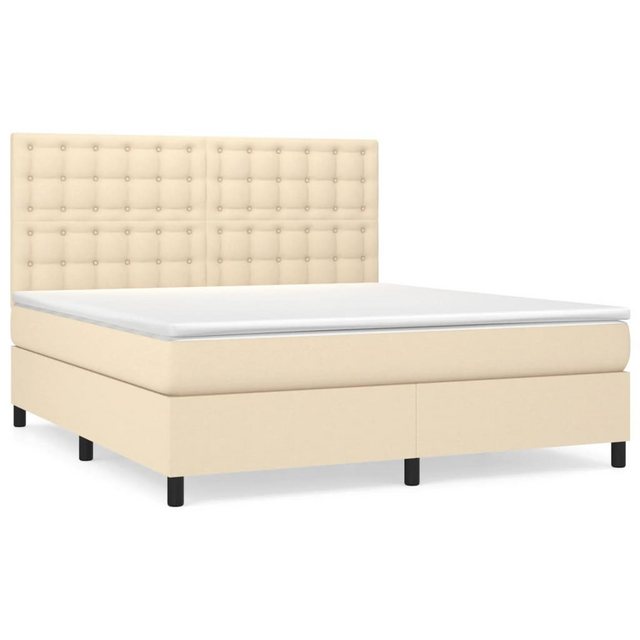 vidaXL Boxspringbett Boxspringbett mit Matratze Creme 160x200 cm Stoff Bett günstig online kaufen