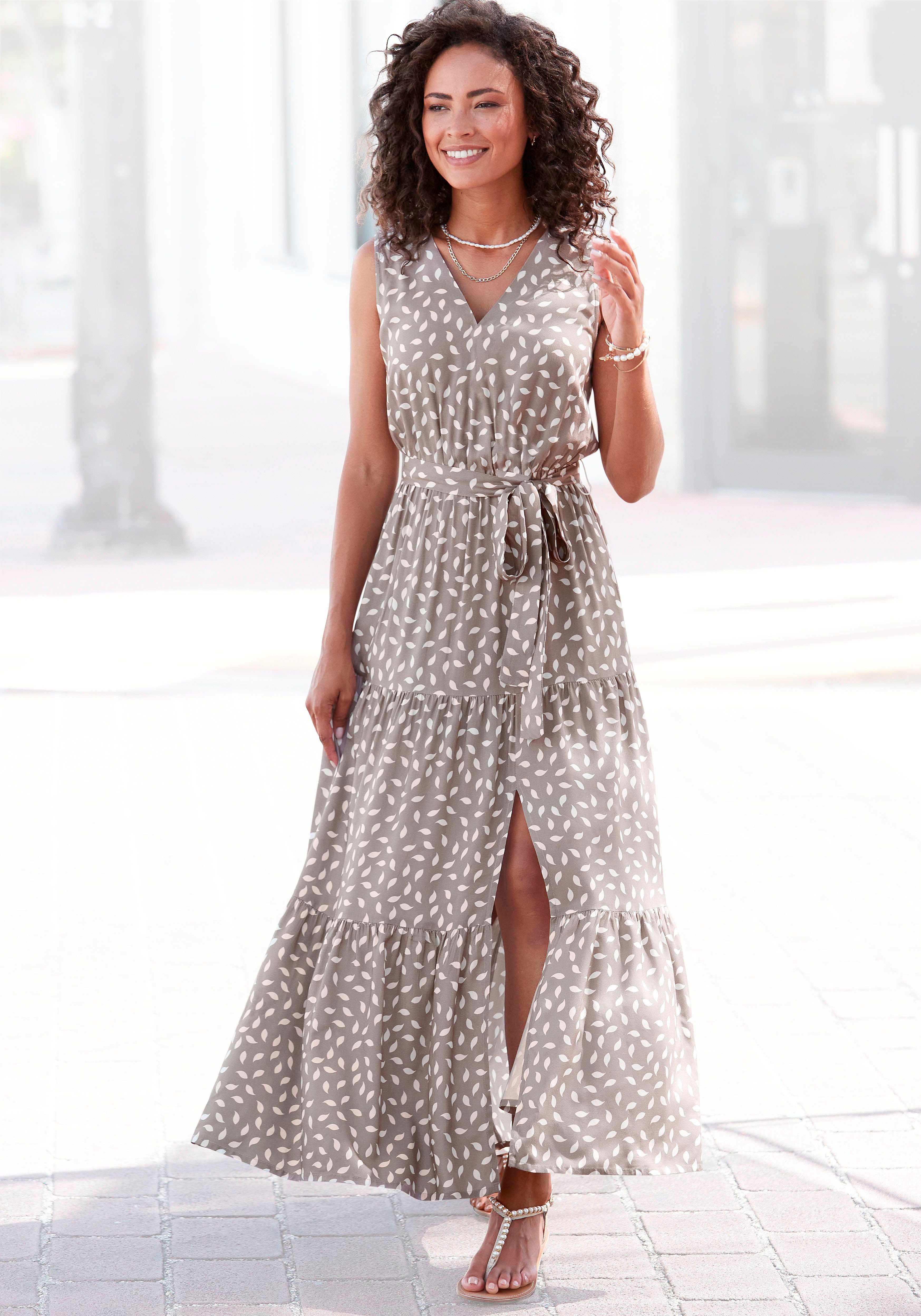 Vivance Maxikleid (mit Bindegürtel) und Alloverdruck, günstig online kaufen