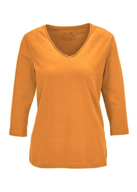 GOLDNER 3/4-Arm-Shirt Shirt mit V-Ausschnitt günstig online kaufen