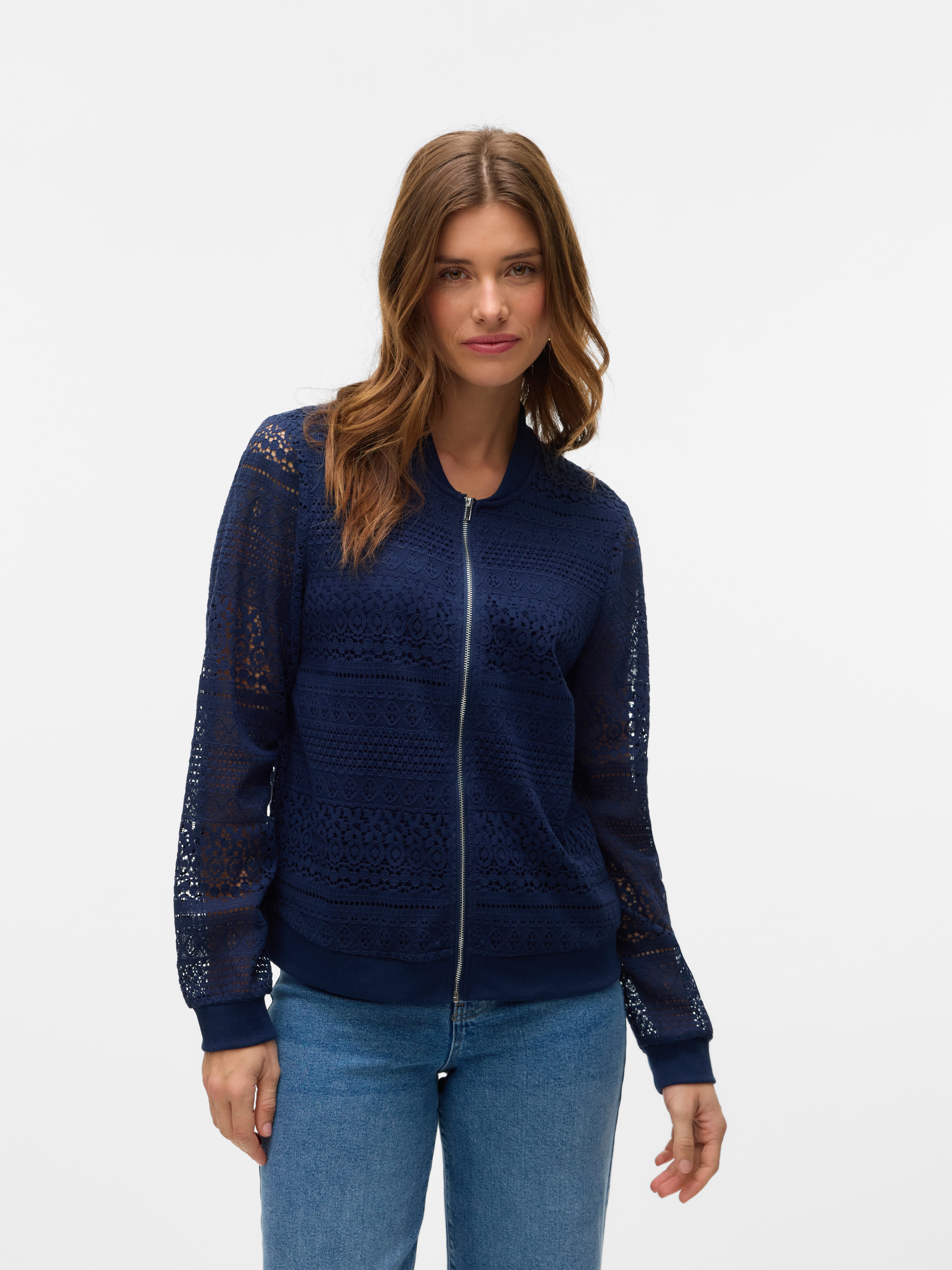 Vero Moda Bomberjacke "VMHONEY LACE BOMBER JACKET WVN GA" günstig online kaufen