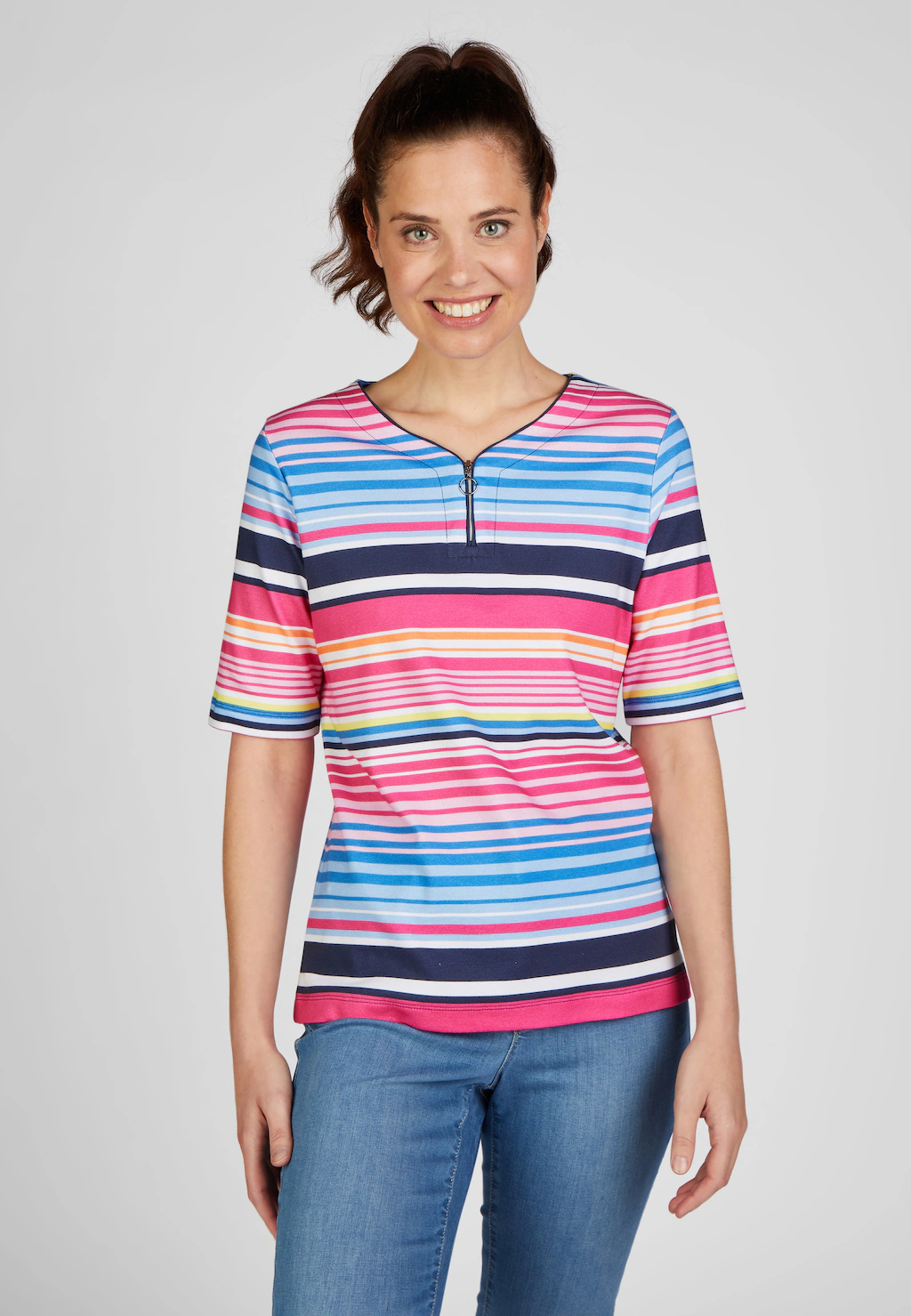 Rabe T-Shirt mit farbfrohen Streifen günstig online kaufen