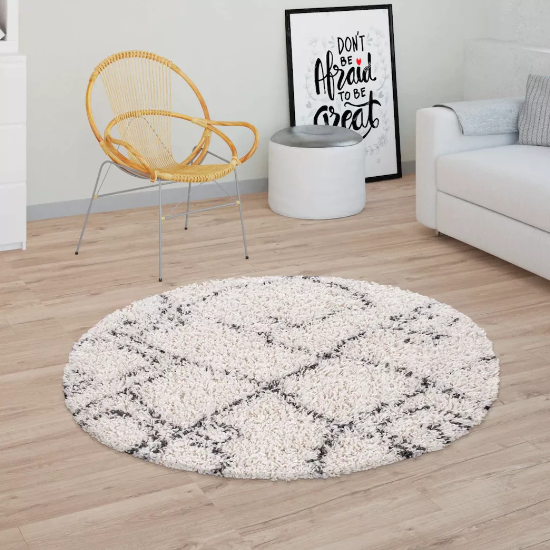 Paco Home Hochflor-Teppich »Kalmar 448«, rund, Shaggy, Scandi Design, moder günstig online kaufen