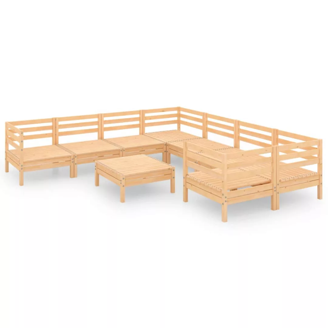 9-tlg. Garten-lounge-set Kiefer Massivholz günstig online kaufen