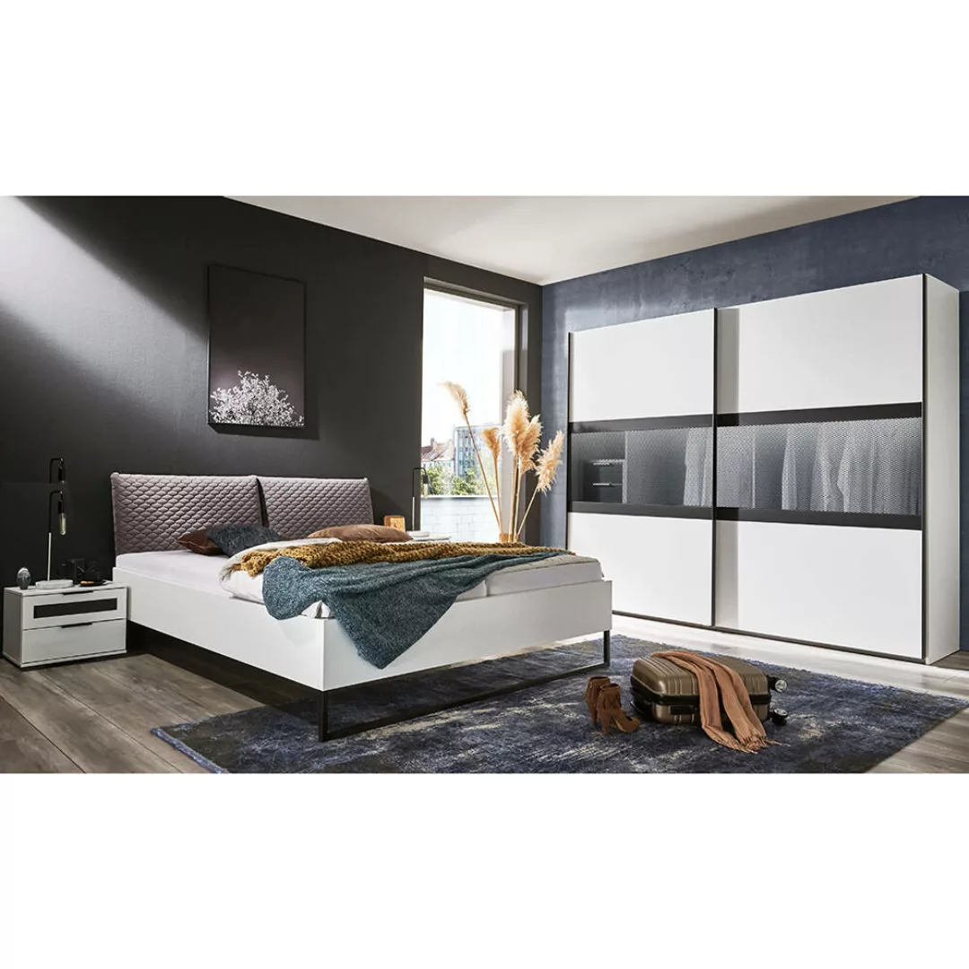 Schlafzimmermöbel Set mit 300cm Schwebetürenschrank, 160cm Bett und 2 Nacht günstig online kaufen