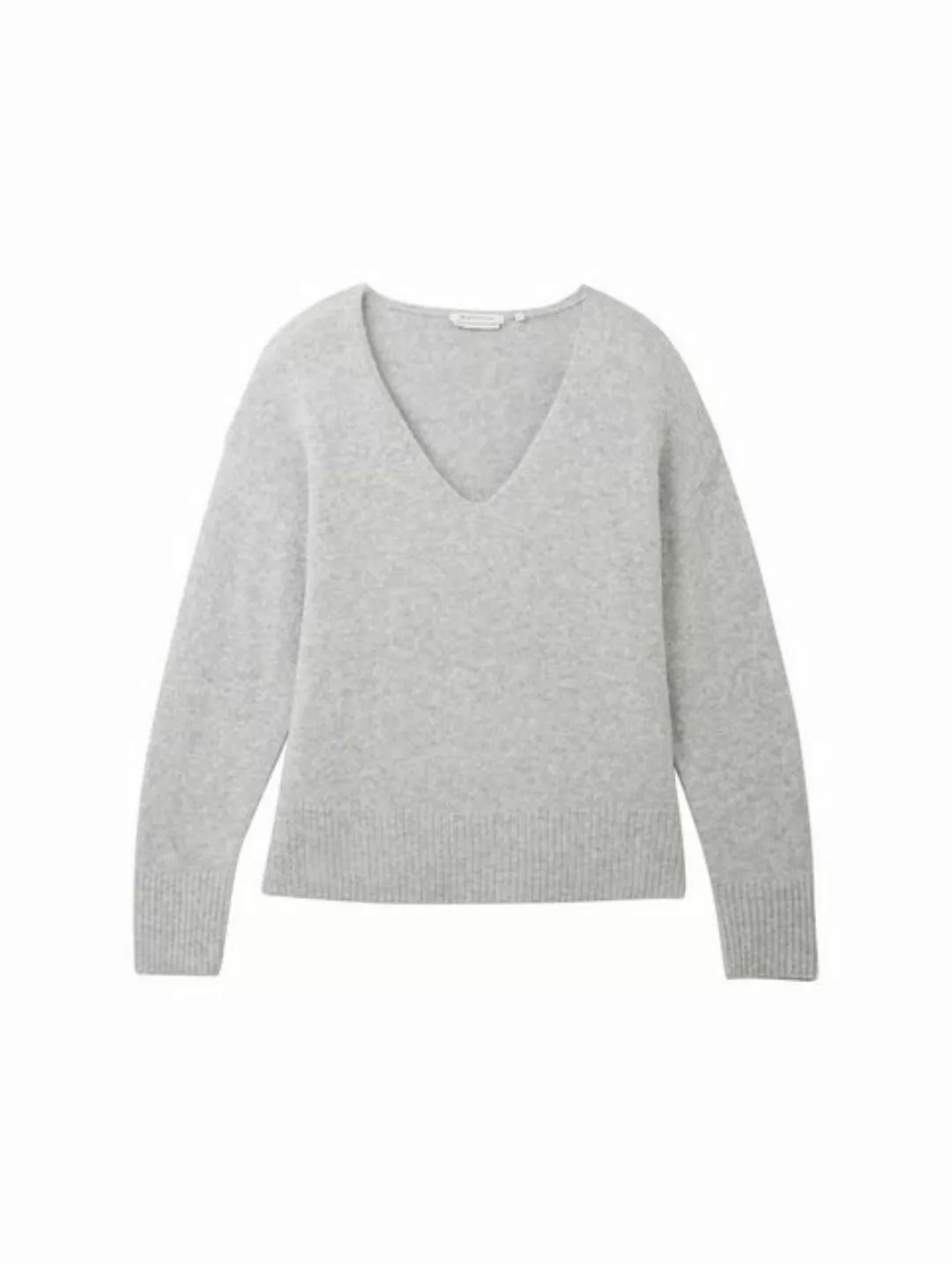 TOM TAILOR Denim V-Ausschnitt-Pullover, mit tiefem V-Ausschnitt günstig online kaufen
