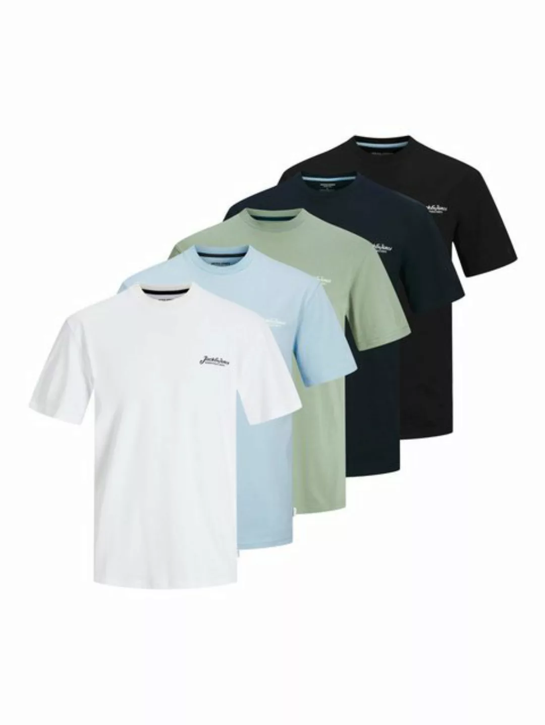 Jack & Jones PlusSize Rundhalsshirt JJBEAU TEE SS FRONTPRINT 5PK MP PLS (5- günstig online kaufen