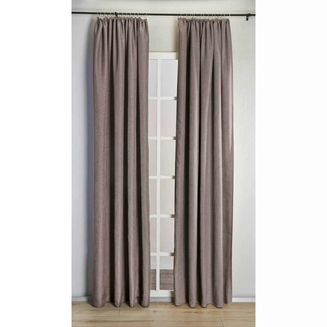 Verdunklungsvorhang Henry taupe B/L: ca. 135x245 cm günstig online kaufen