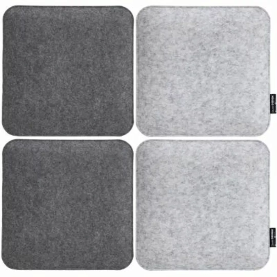 Dune Design® Stuhlkissen Filz 4er Set Soft viereckig Grau 35x35cm grau günstig online kaufen