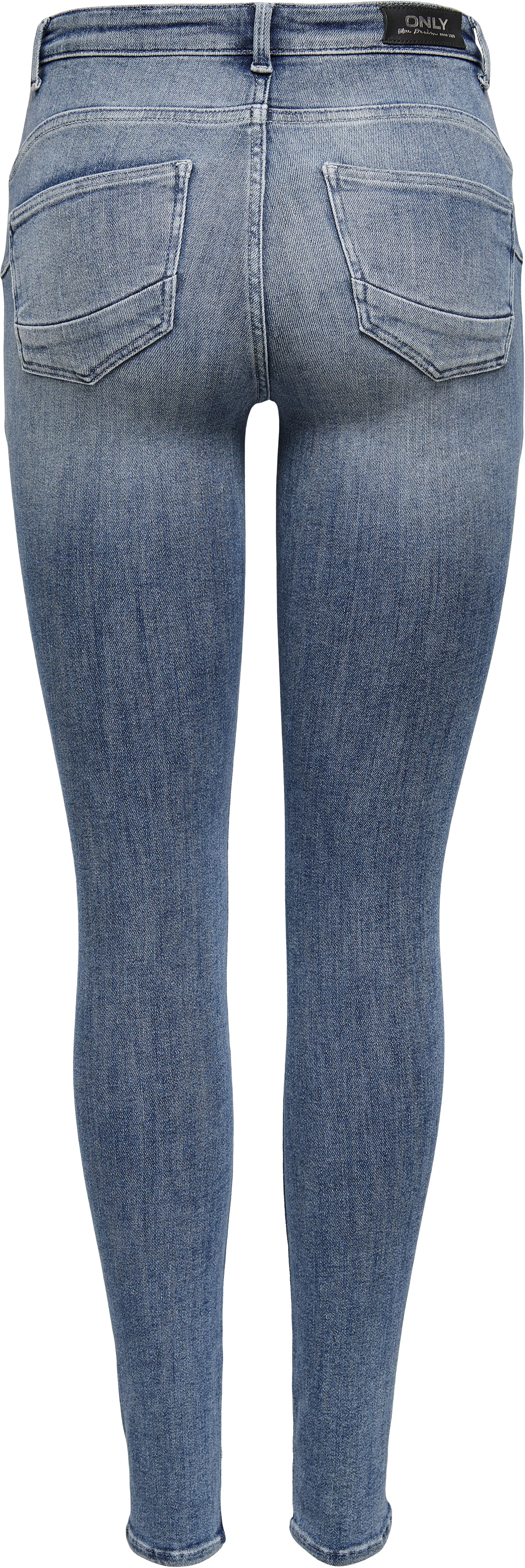 Only Damen Jeans ONLPOWER MID PUSH UP REA264 - Skinny Fit - Blau - Medium B günstig online kaufen