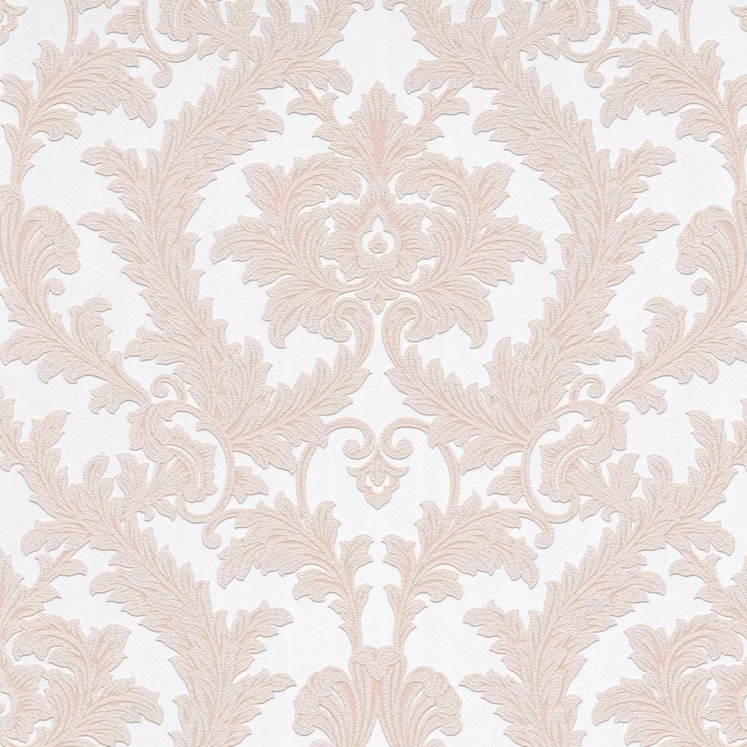 Bricoflor Barock Tapete Rosa Weiß Elegant Ideal für Schlafzimmer und Wohnzi günstig online kaufen