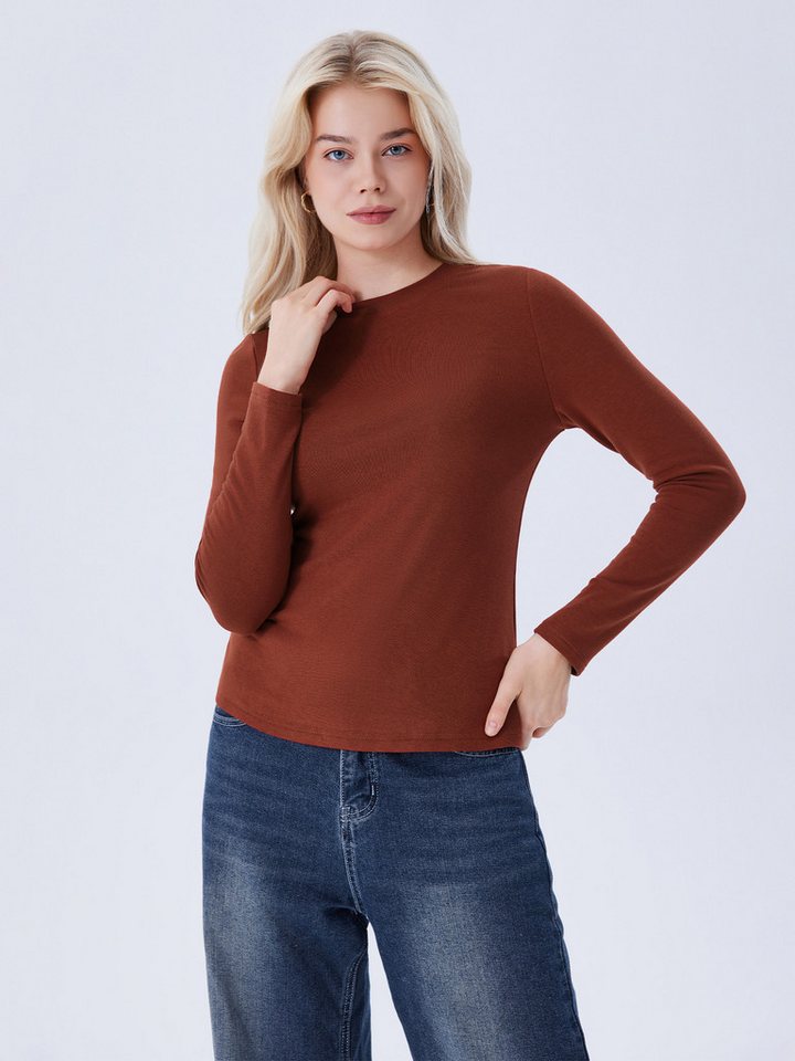 LAPA PLUS Strickpullover Damen Basic Langarmshirt, Gestrickter, einfarbiger günstig online kaufen