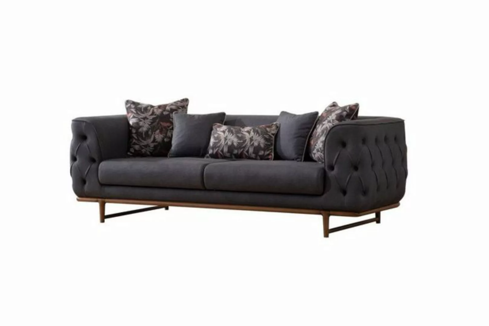 JVmoebel 3-Sitzer Schwarzes Chesterfield Sofa Designer Bettfunktion Wohnzim günstig online kaufen