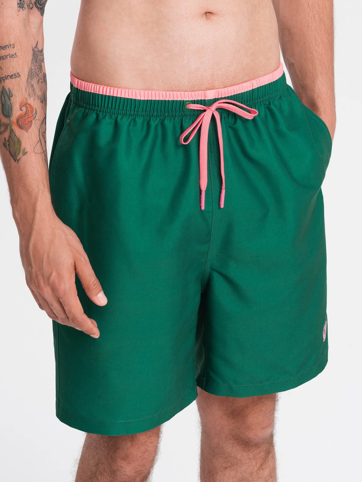 OMBRE Badehose Herren-Badeshorts mit zweifarbigem Bündchen günstig online kaufen