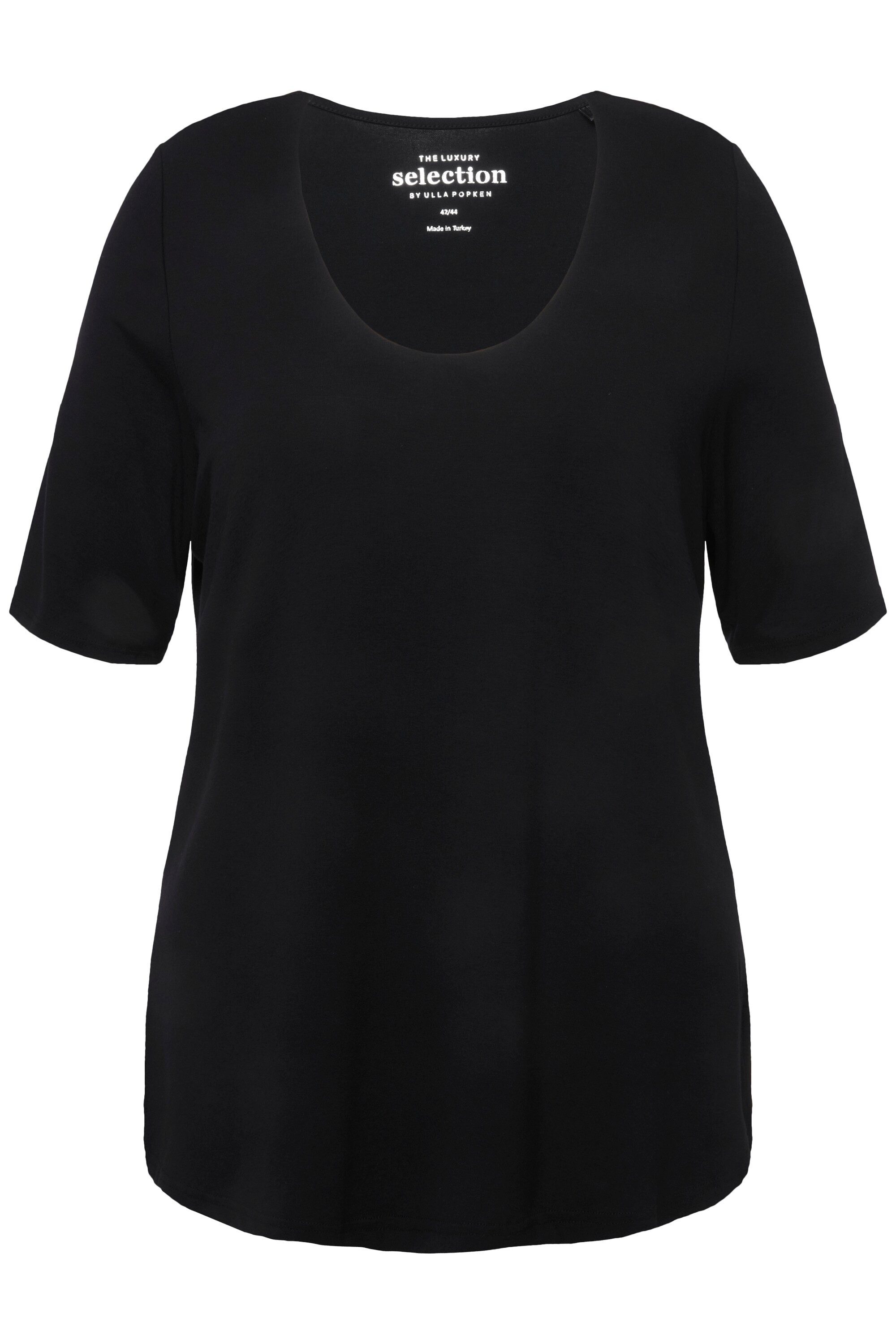 Ulla Popken T-Shirt T-Shirt vorne doppellagig günstig online kaufen