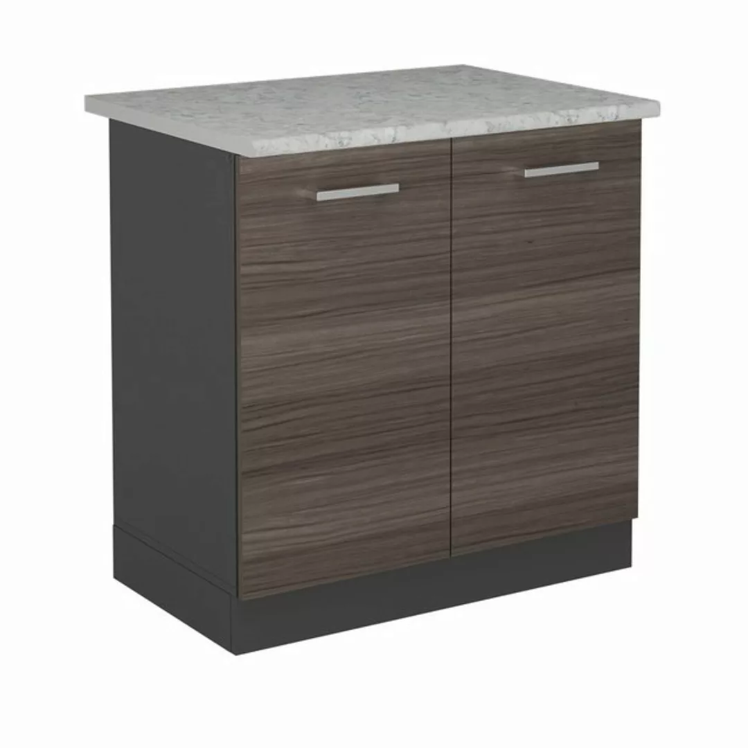 Vicco Spülenunterschrank R-Line, Edelgrau/Anthrazit, 80 cm AP Marmor günstig online kaufen