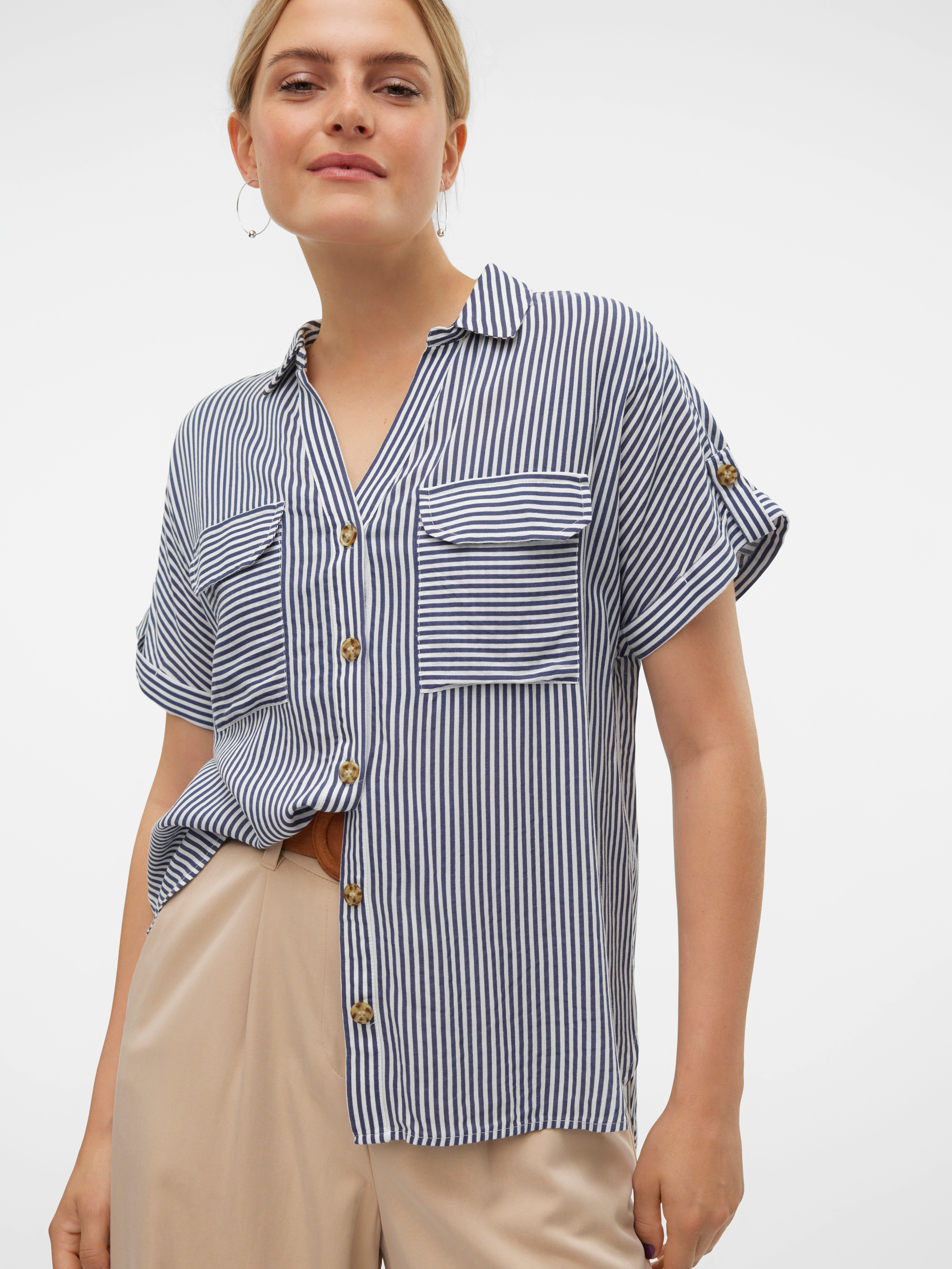 Vero Moda Hemdbluse "VMBUMPY S/S SHIRT WVN GA NOOS" günstig online kaufen