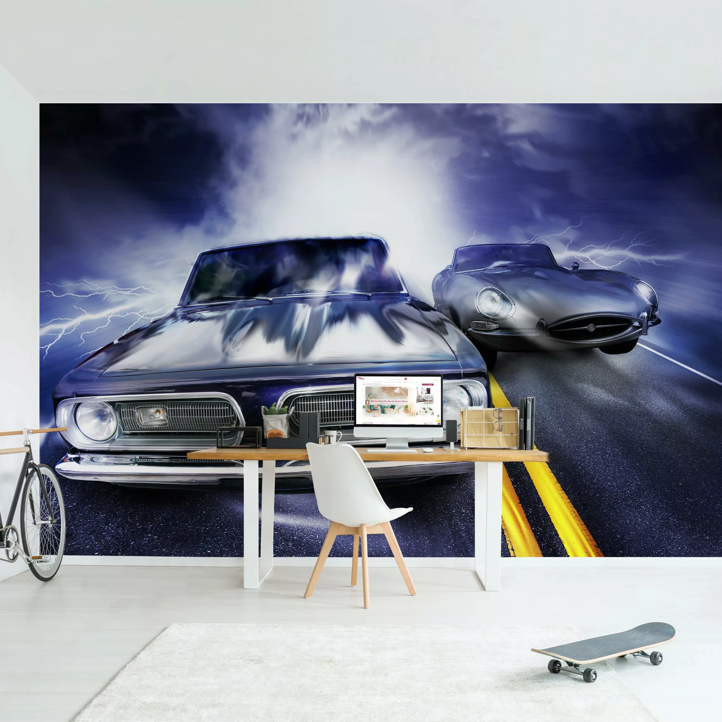 Bilderwelten Fototapete Fast & Furious silber Gr. 192 x 192 günstig online kaufen
