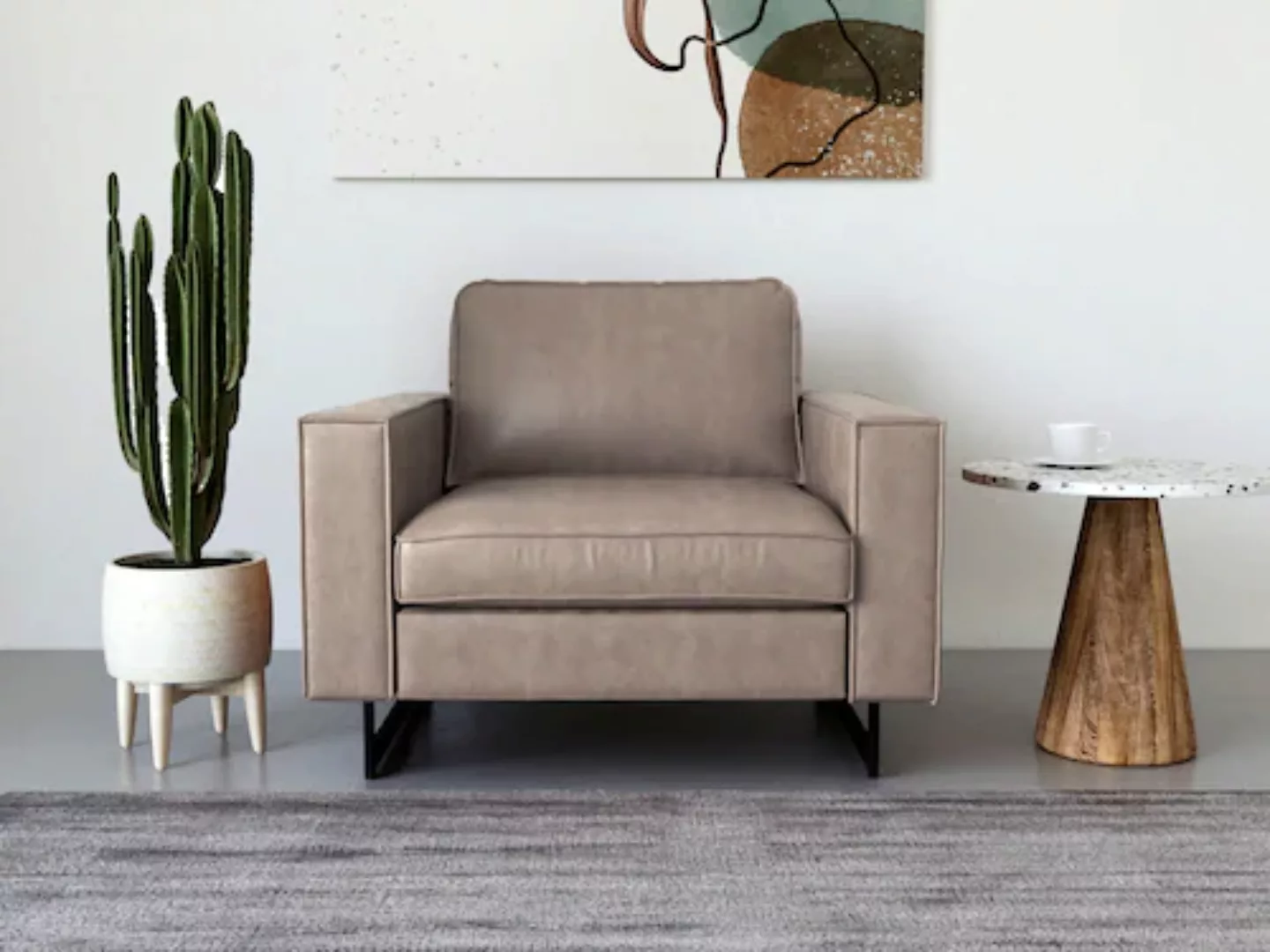 Places of Style Loveseat »Pinto«, mit Keder, Metallfüßen und auch in Cord B günstig online kaufen