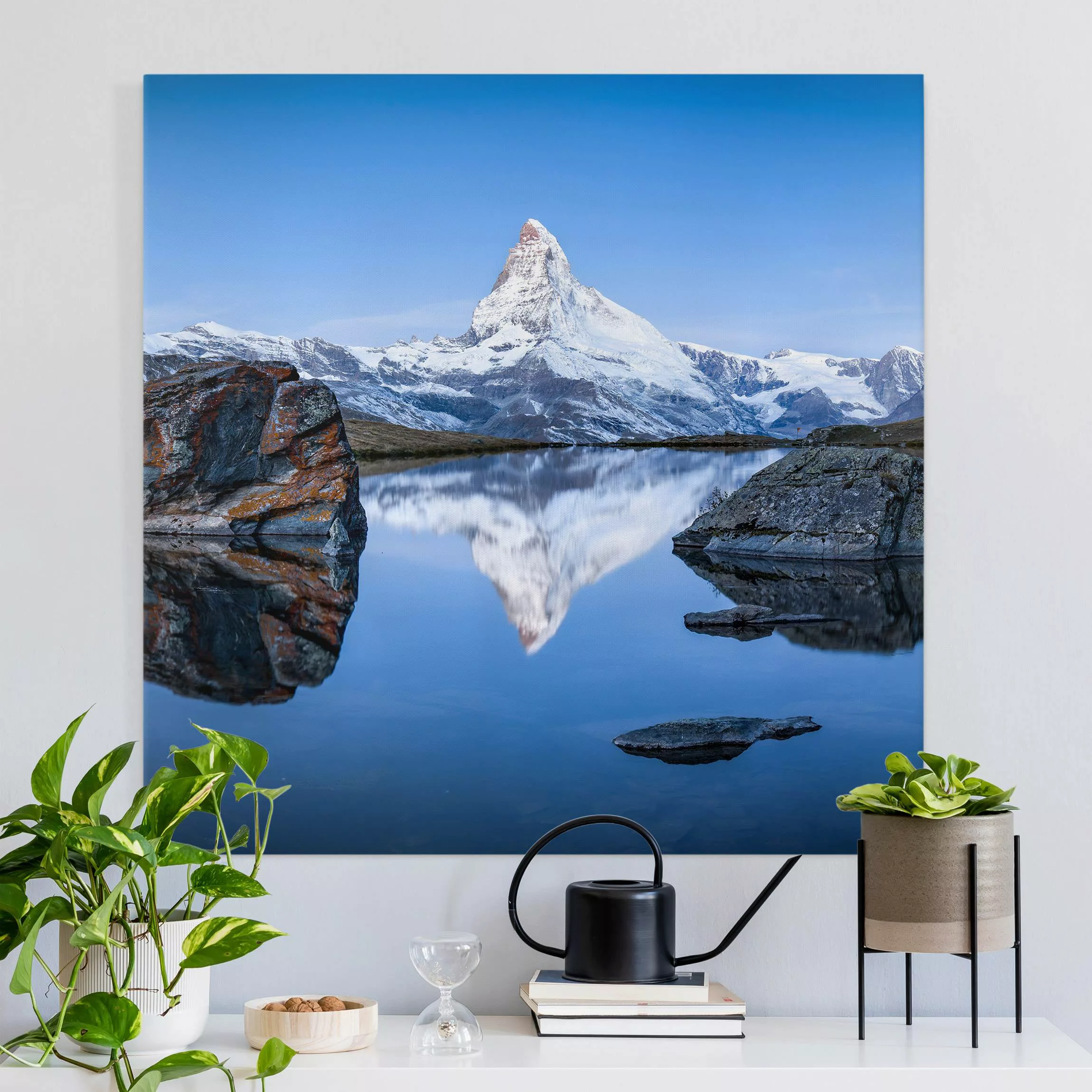 Leinwandbild Stellisee vor dem Matterhorn günstig online kaufen