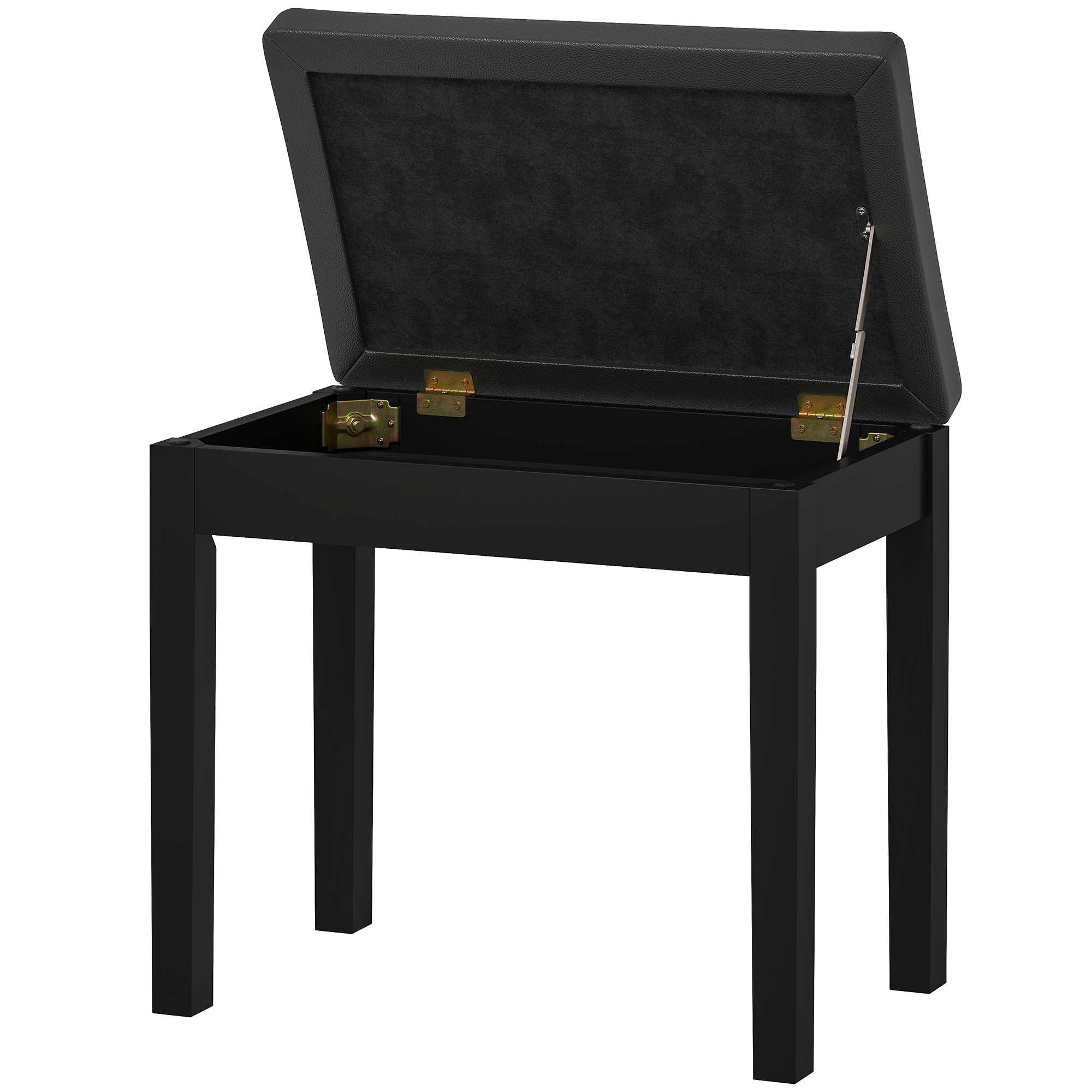 HOMCOM Klavierbank Klavierhocker mit Stauraum, Holzbeine Pianobank Kunstled günstig online kaufen