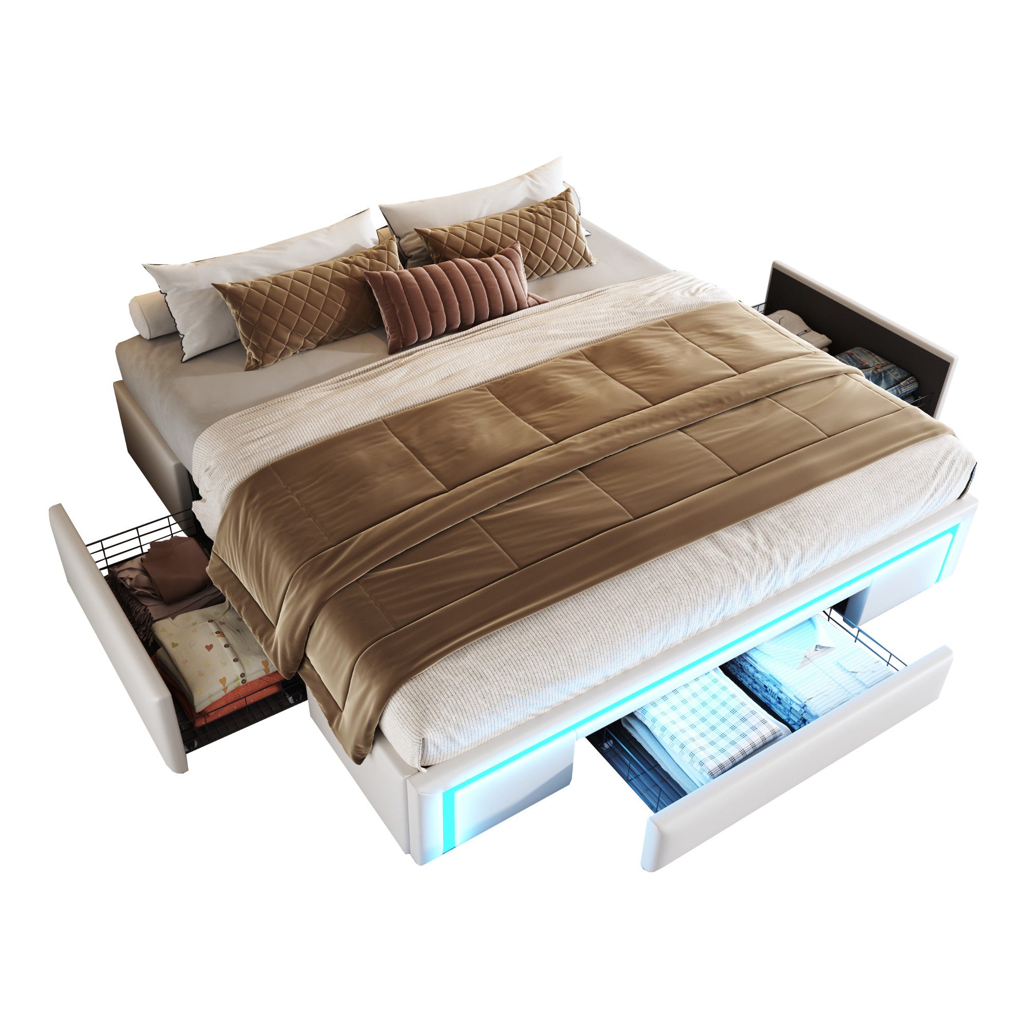 BlingBin Bettgestell Polsterbett Doppelbett Stauraumbett, ohne günstig online kaufen