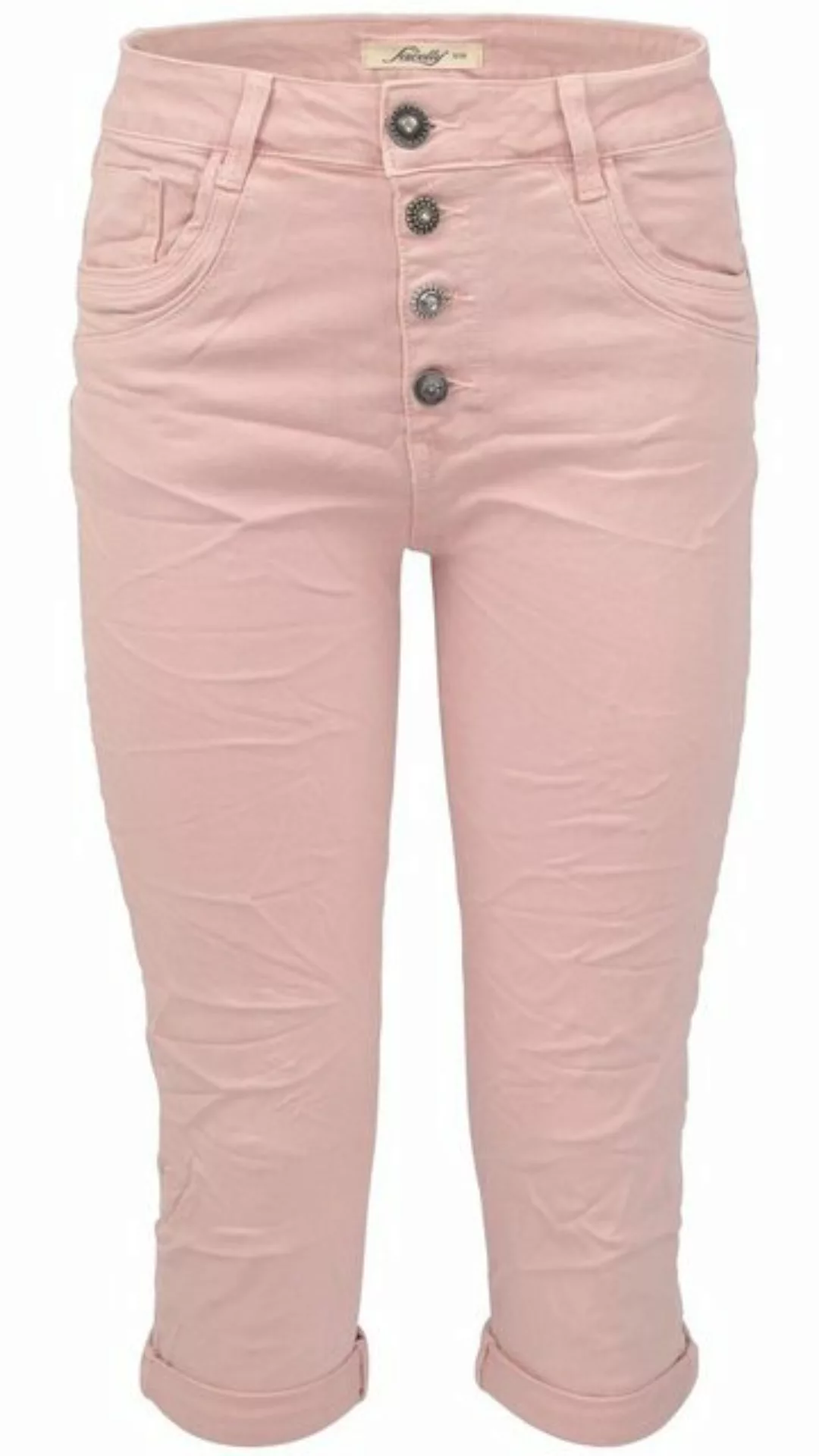 Jewelly Regular-fit-Jeans Capri Jeans im Crash-Look, Boyfriend Hose mit günstig online kaufen