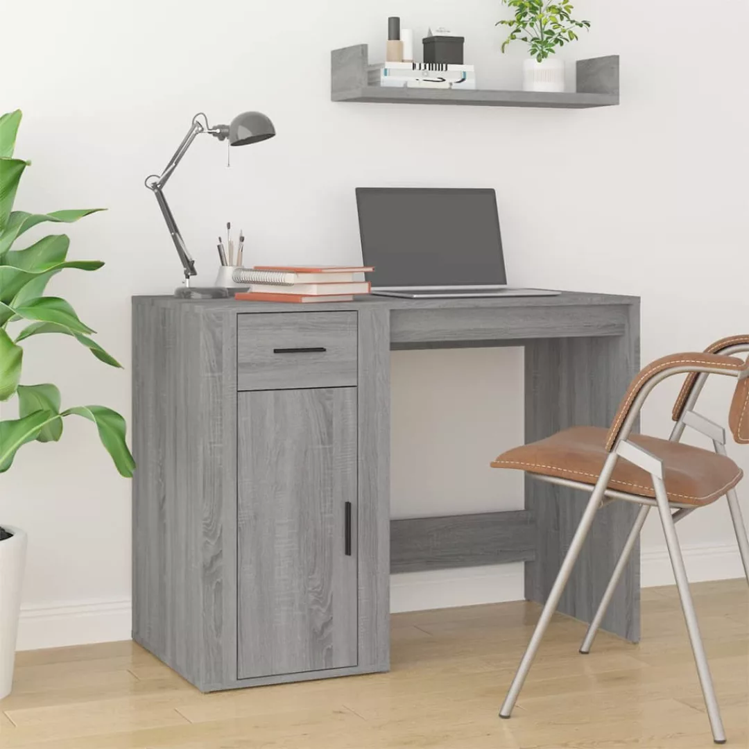 Vidaxl Schreibtisch Grau Sonoma 100x49x75 Cm Holzwerkstoff günstig online kaufen
