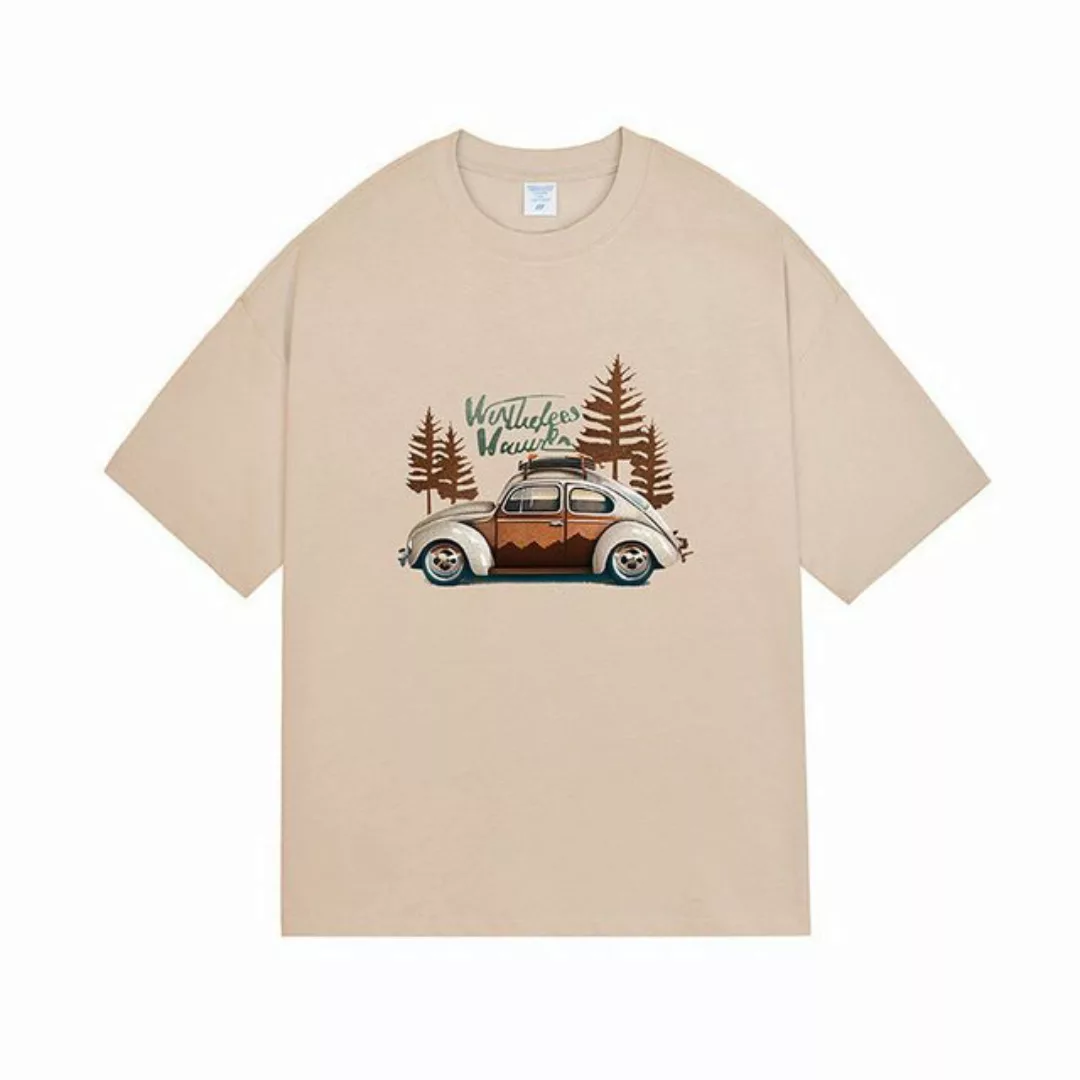 YRIIOMO T-Shirt Herren Kurzarmshirt im Retro-Stil mit Print, lässig und loc günstig online kaufen