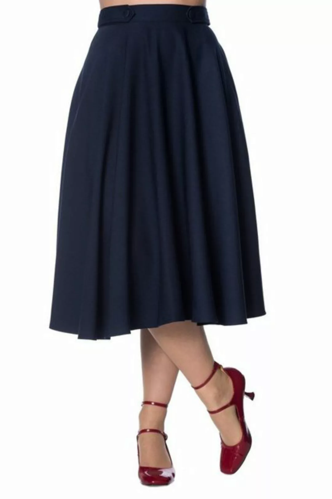 Banned A-Linien-Rock Di Di Plain Blau Retro Vintage Swing Skirt günstig online kaufen