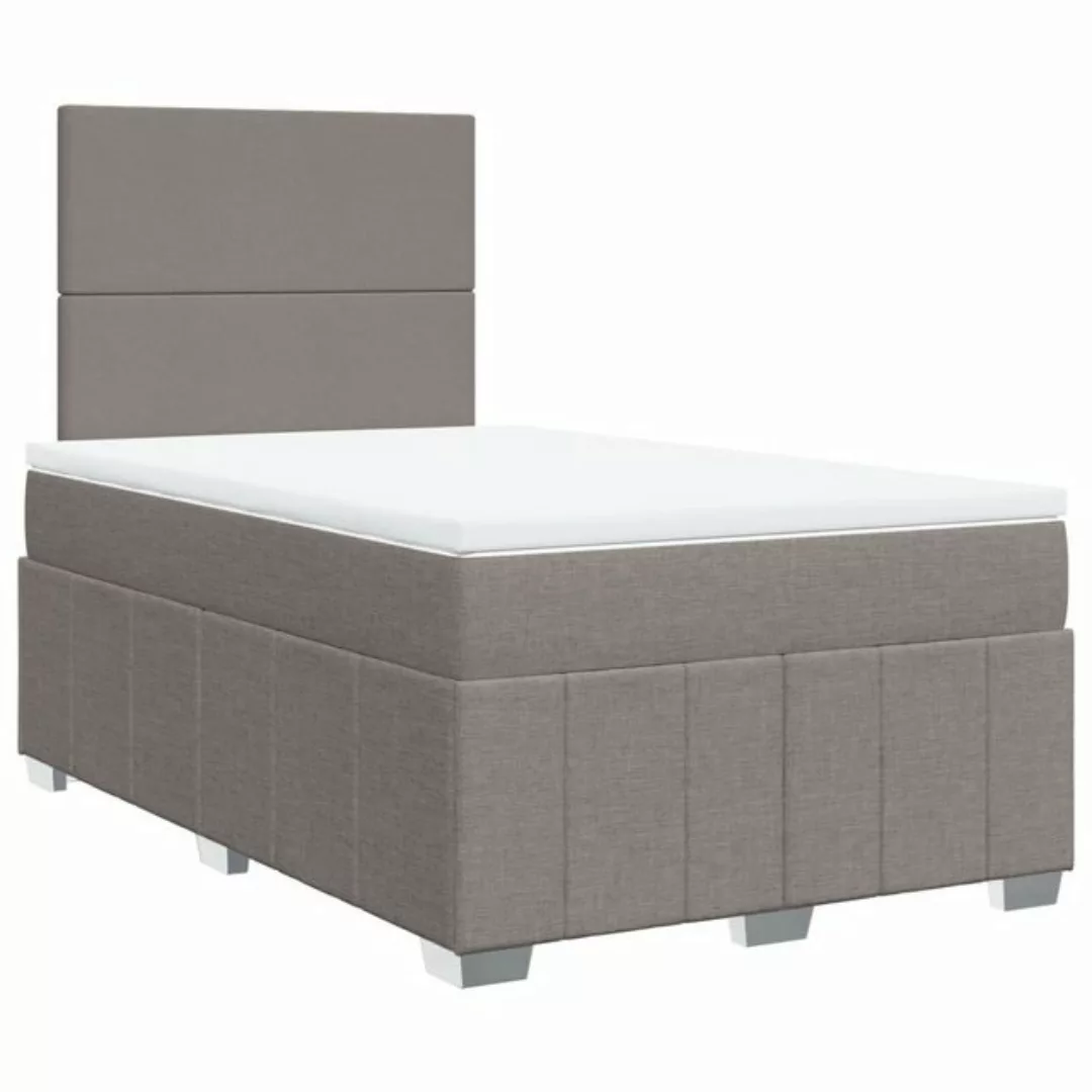 vidaXL Bett Boxspringbett mit Matratze Taupe 120x190 cm Stoff günstig online kaufen