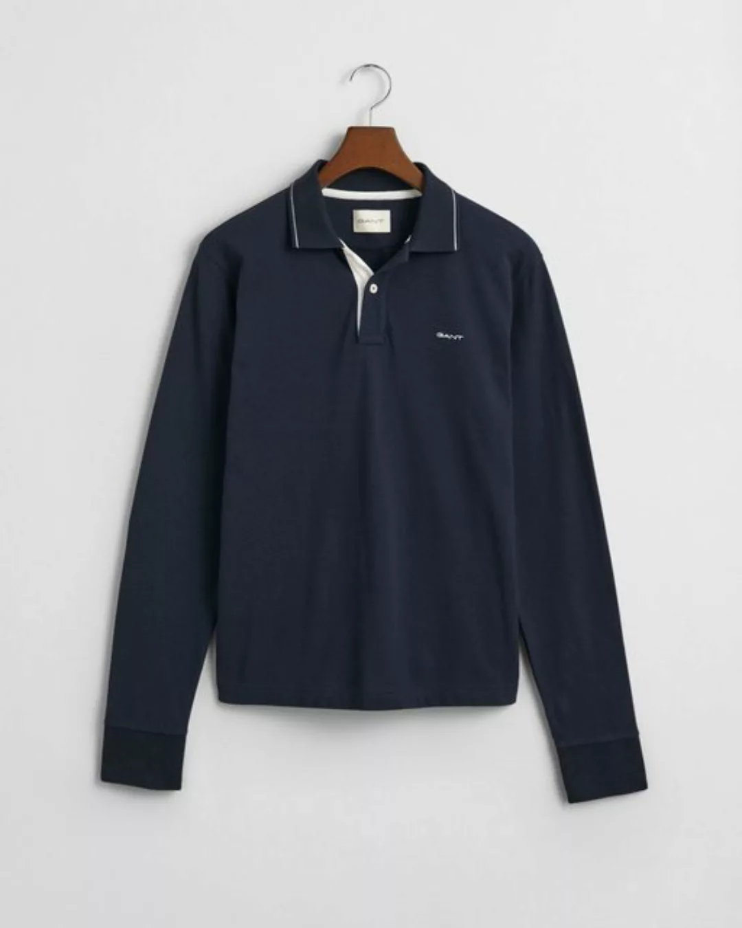 Gant Langarmshirt 2062047 Heren Langarm Poloshirt mit strukturiertem Kragen günstig online kaufen